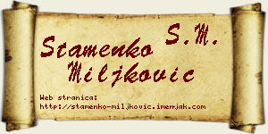 Stamenko Miljković vizit kartica